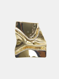 Women Source Unknown Accessories-Abstract Crystal Earrings, Gold