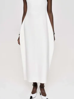 Women Source Unknown Clothing-Adua Vase Midi Dress, White