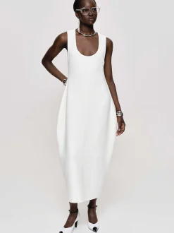 Women Source Unknown Clothing-Adua Vase Midi Dress, White