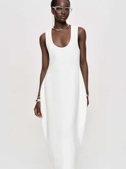 Women Source Unknown Clothing-Adua Vase Midi Dress, White