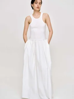 Women Source Unknown Dresses-Amal Drop Waist Racer Tank Dress, White