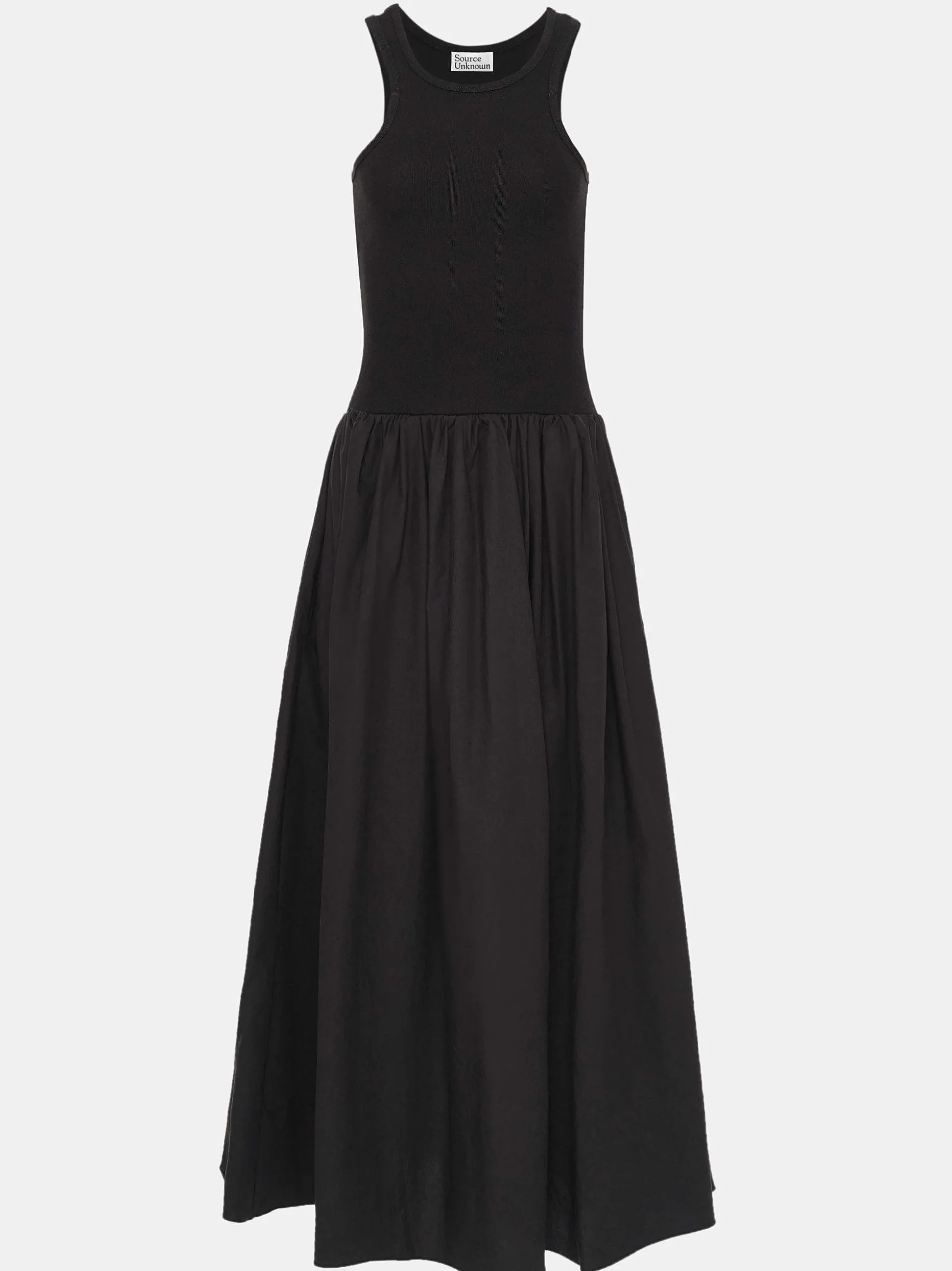 Women Source Unknown Clothing-Amal Drop Waist Racer Tank Dress, Black