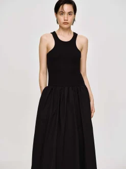 Women Source Unknown Clothing-Amal Drop Waist Racer Tank Dress, Black