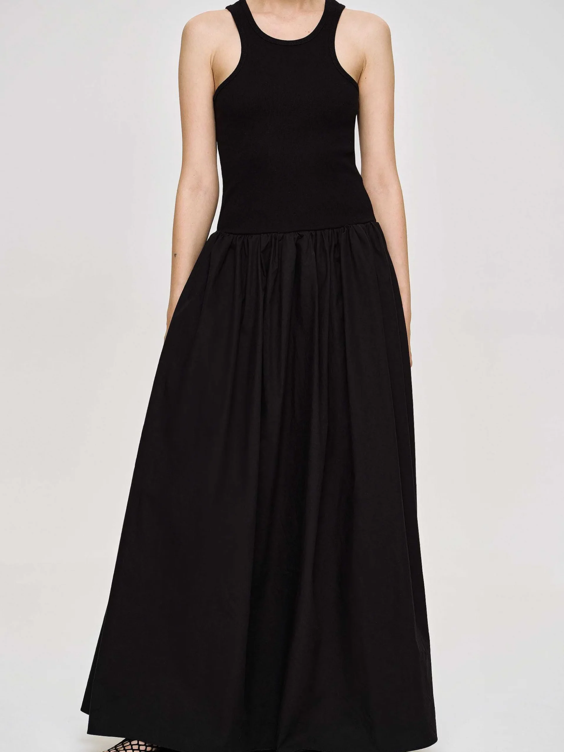 Women Source Unknown Clothing-Amal Drop Waist Racer Tank Dress, Black