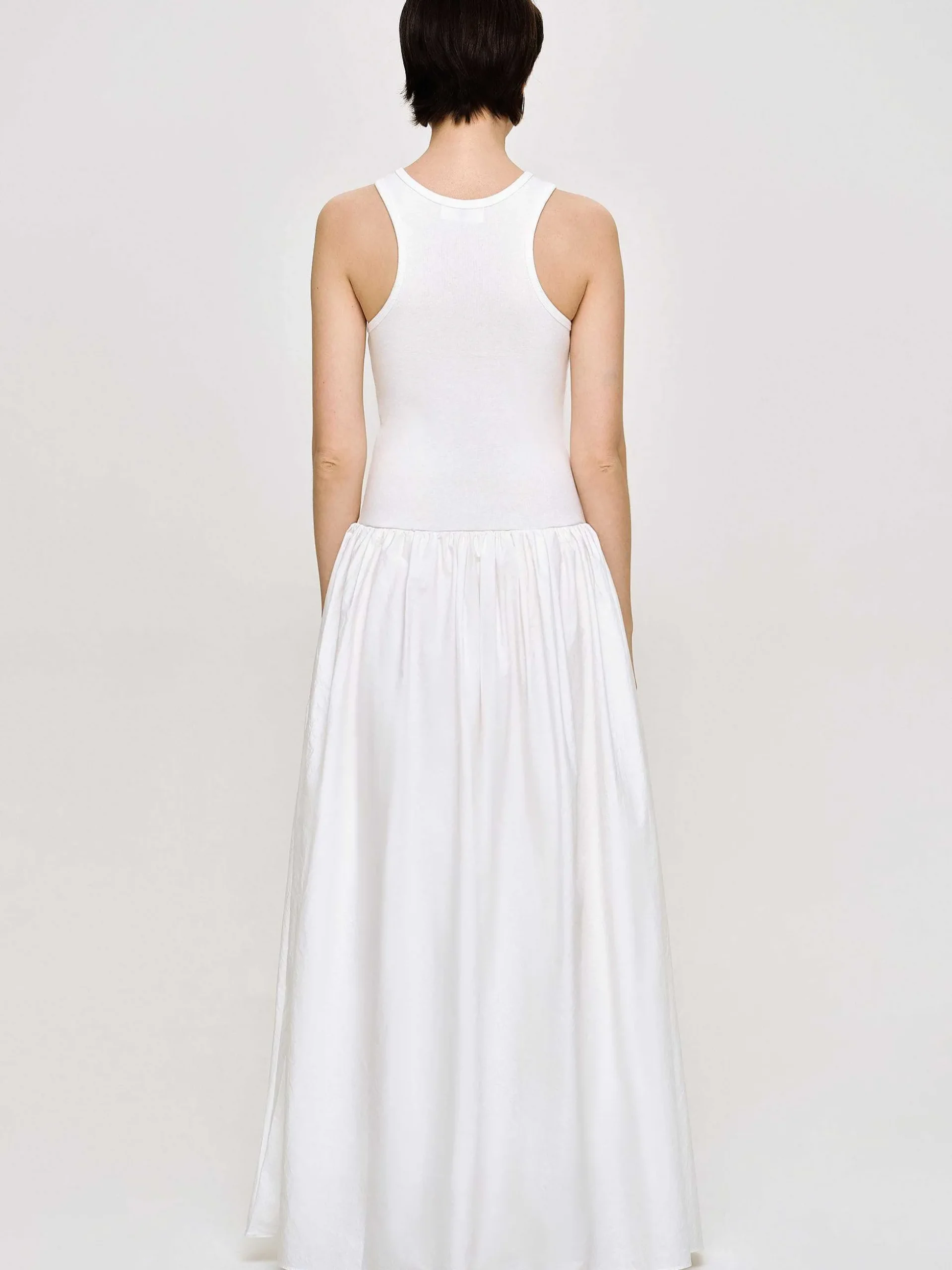 Women Source Unknown Clothing-Amal Drop Waist Racer Tank Dress, White