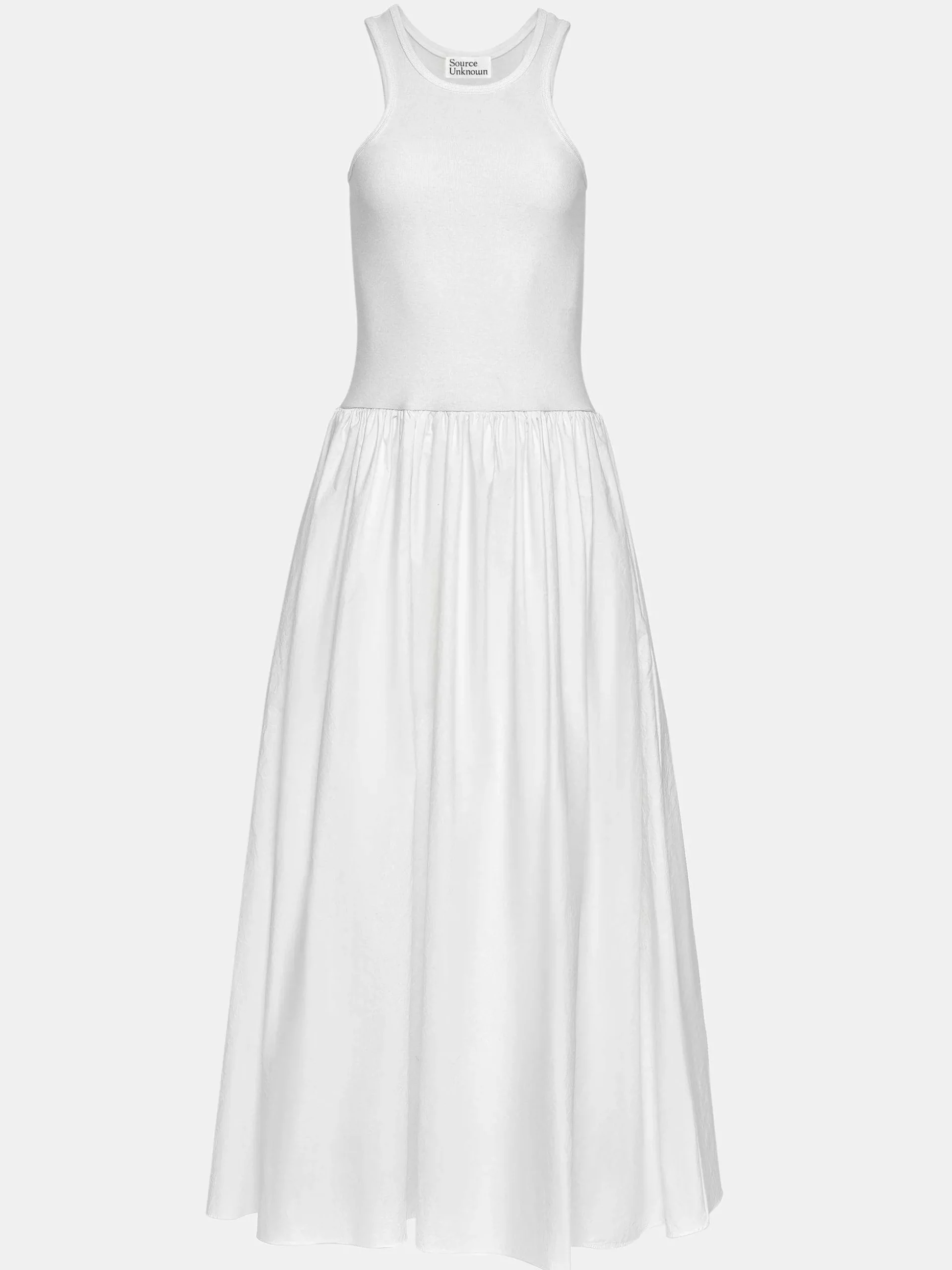 Women Source Unknown Clothing-Amal Drop Waist Racer Tank Dress, White