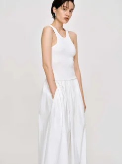 Women Source Unknown Clothing-Amal Drop Waist Racer Tank Dress, White