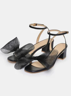Women Source Unknown Shoes & Bags-Apogeo Tulle Bow Sandals, Black