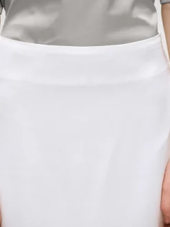 Women Source Unknown Bottoms-Applique Satin Skirt, White