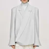 Women Source Unknown Accessories-Baia Boxy Wrap Blazer, Gainsboro Grey