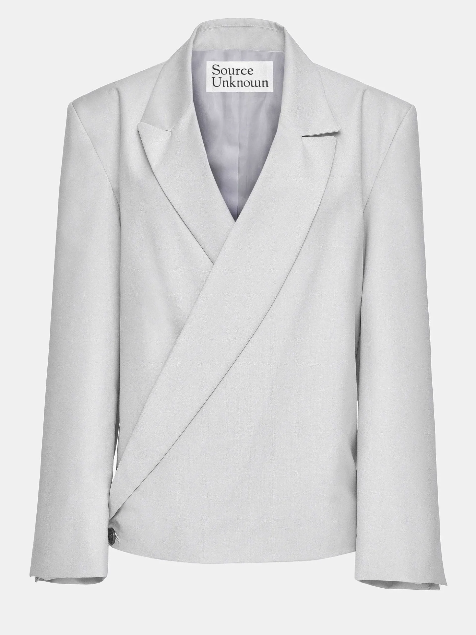Women Source Unknown Accessories-Baia Boxy Wrap Blazer, Gainsboro Grey