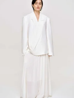 Women Source Unknown Accessories-Baia Boxy Wrap Blazer, White
