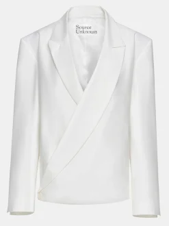 Women Source Unknown Accessories-Baia Boxy Wrap Blazer, White