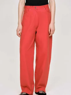 Women Source Unknown Bottoms-Barrel-Leg Pants, Red