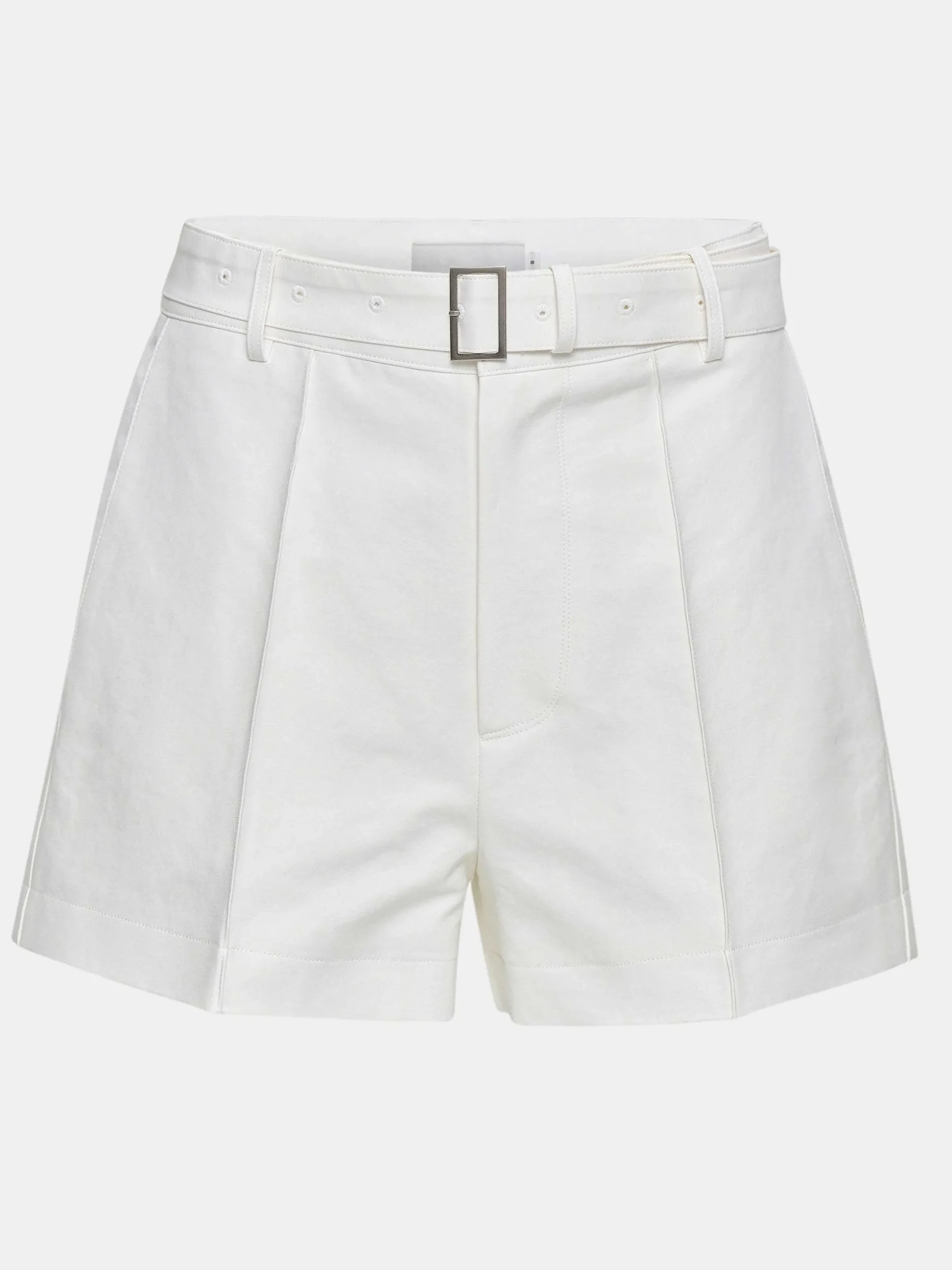 Women Source Unknown Clothing-Belted Wide Shorts, White