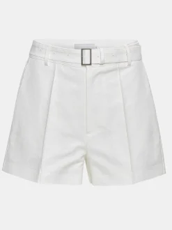 Women Source Unknown Bottoms-Belted Wide Shorts, White