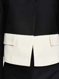 Women Source Unknown Accessories-Bicolor Blazer, Black/Ivory