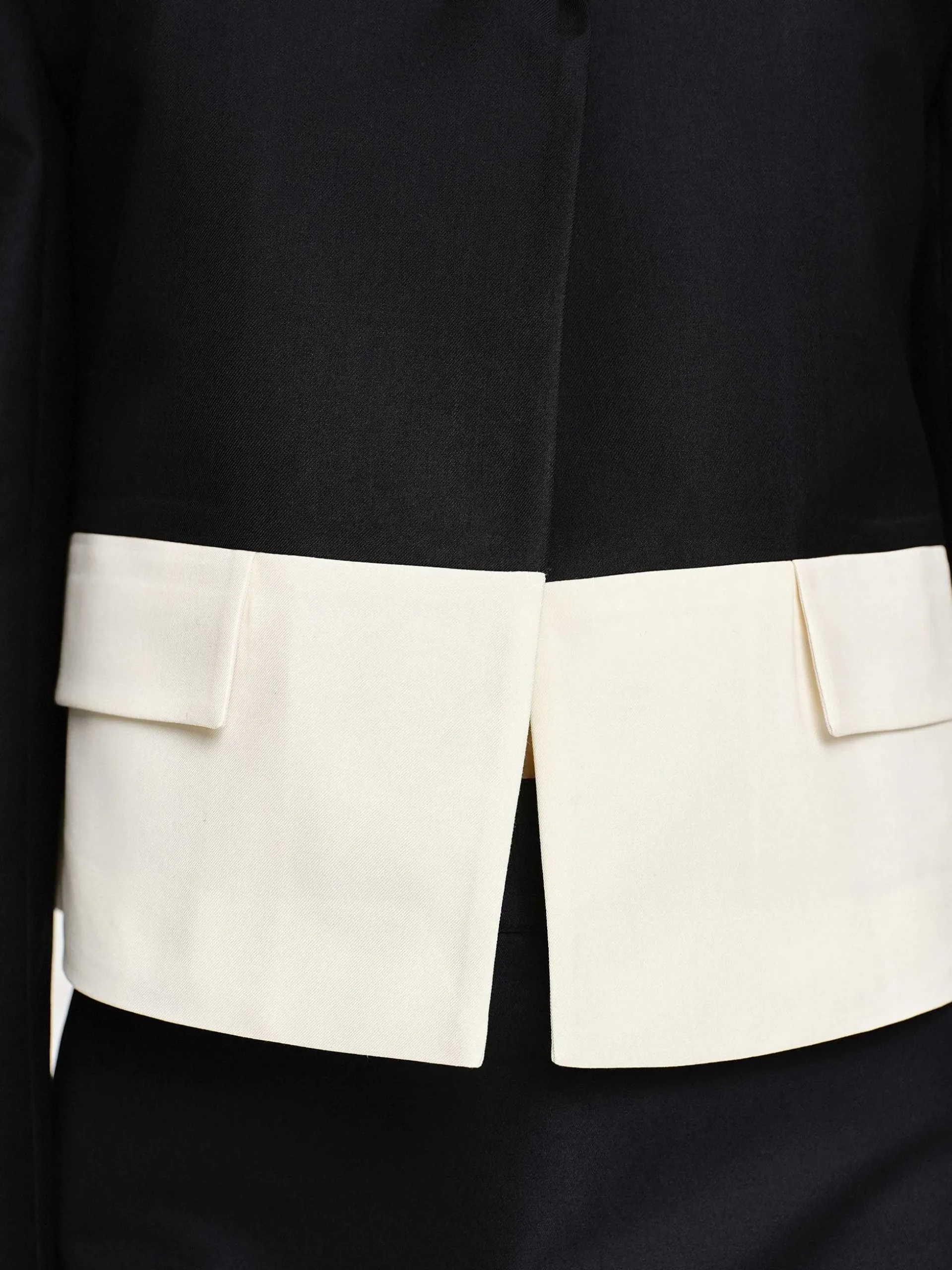 Women Source Unknown Accessories-Bicolor Blazer, Black/Ivory