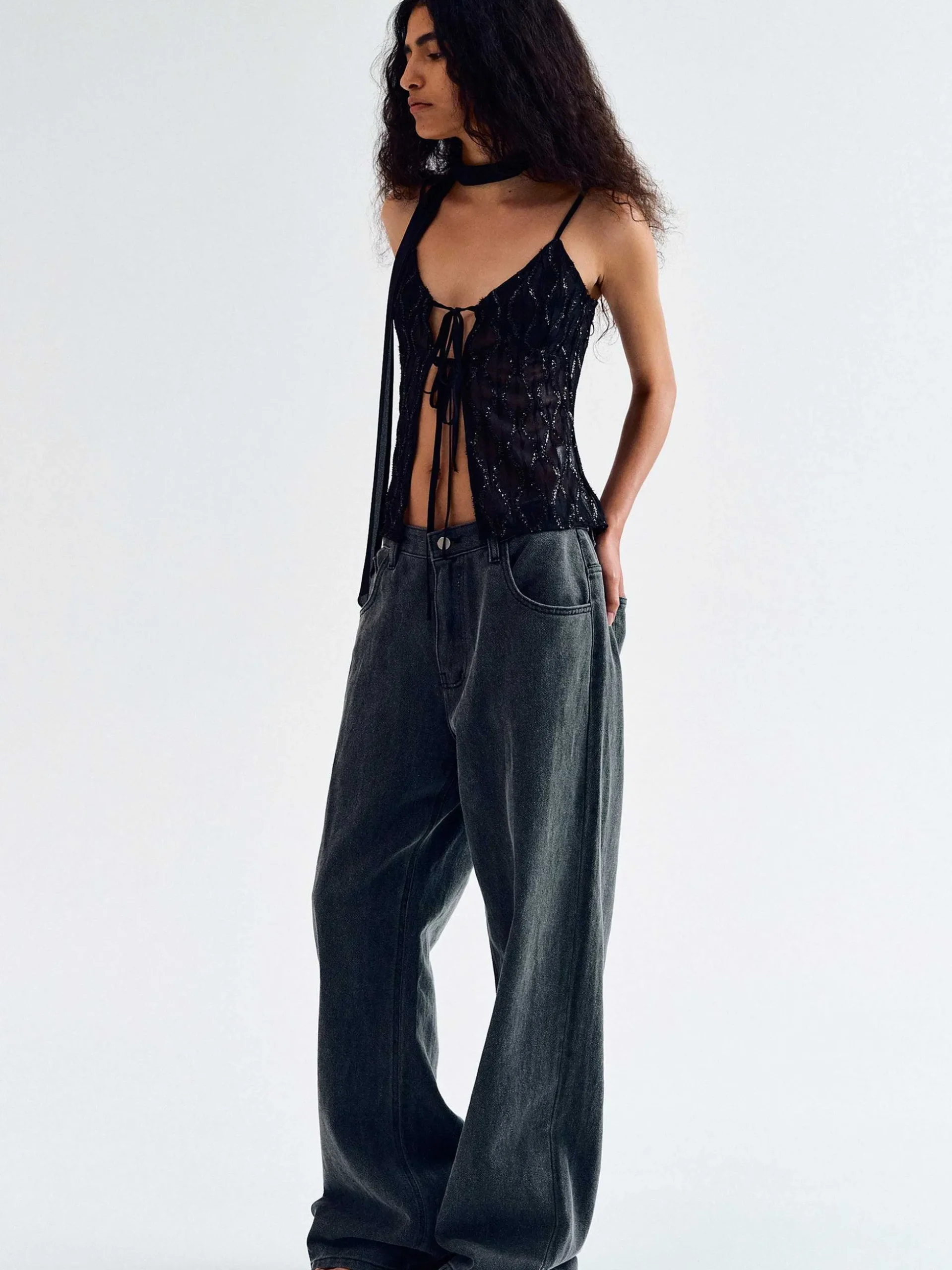 Women Source Unknown Clothing-Boyfriend Pigment Jeans, Sharkskin