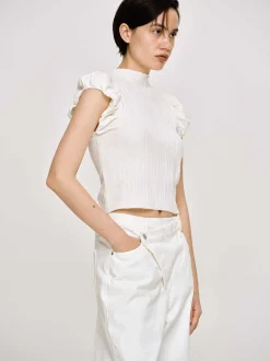 Women Source Unknown Knitwear-Bubble Rib Knit, White