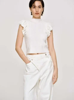Women Source Unknown Knitwear-Bubble Rib Knit, White