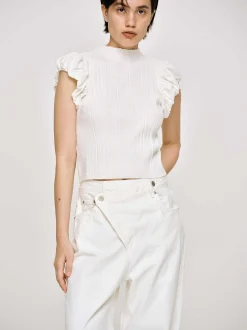 Women Source Unknown Knitwear-Bubble Rib Knit, White