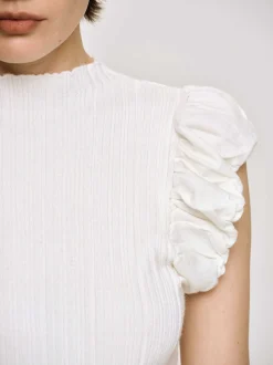 Women Source Unknown Knitwear-Bubble Rib Knit, White