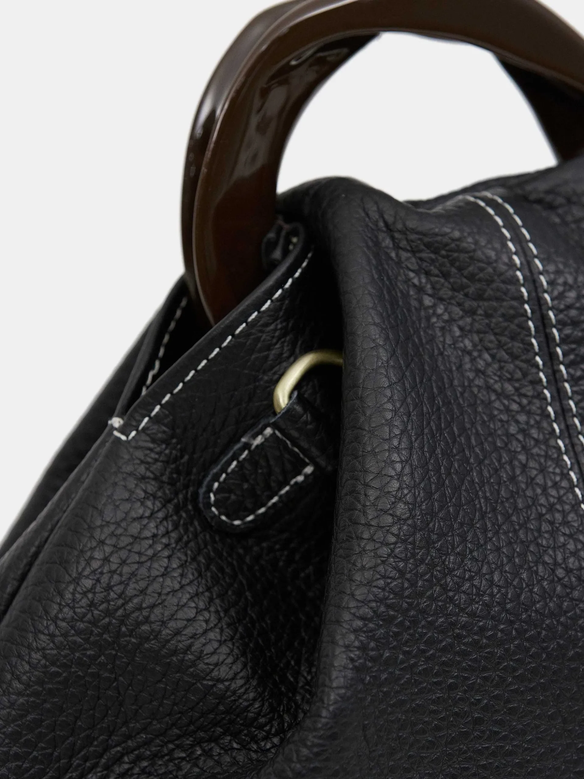 Women Source Unknown Clothing-Calfskin Triangle Tote, Black