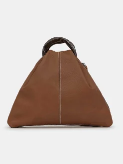 Women Source Unknown Shoes & Bags-Calfskin Triangle Tote, Brunette