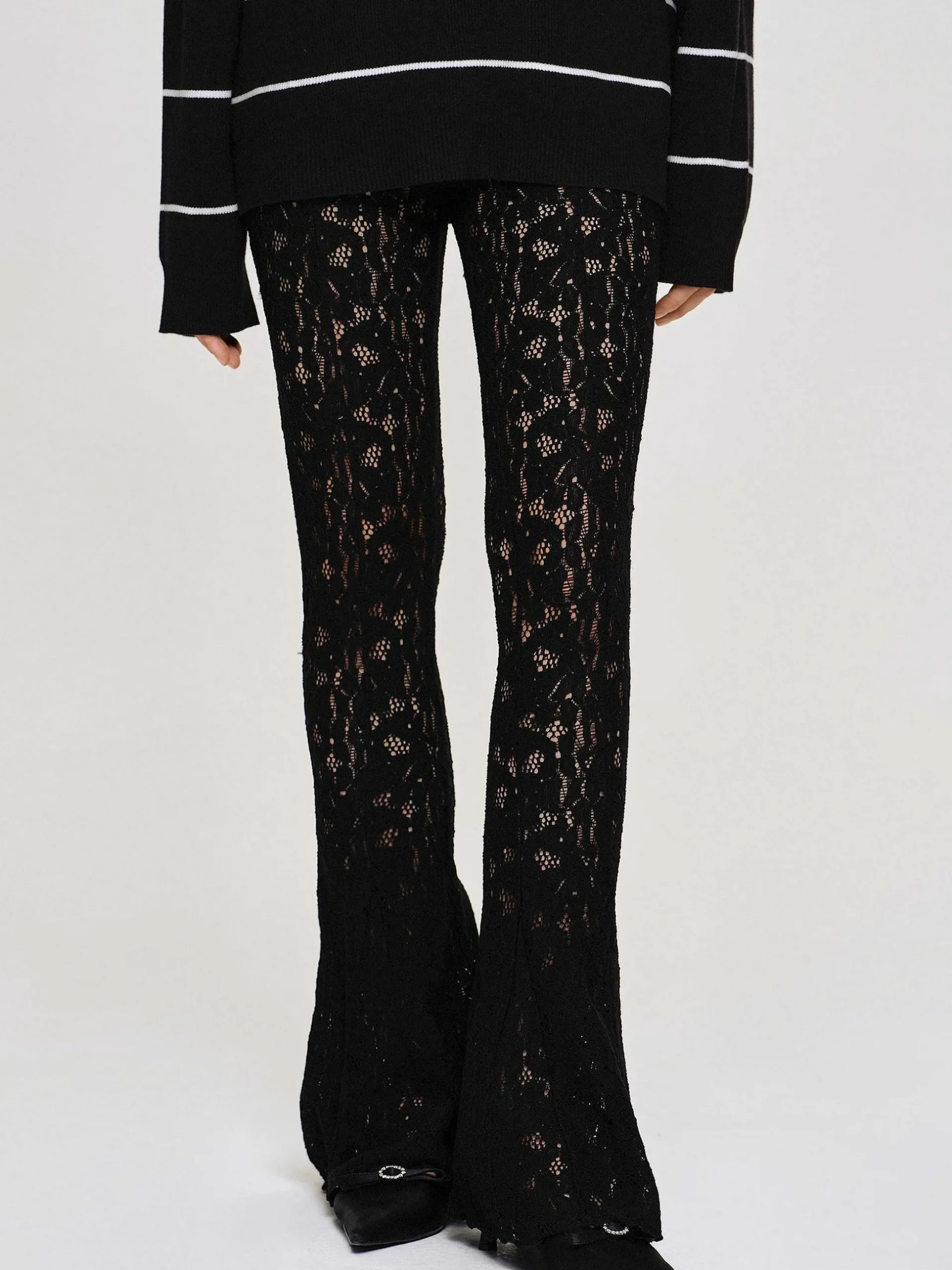 Women Source Unknown Accessories-Chantilly Lace Pants, Black
