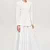 Women Source Unknown Accessories-Cinched Waist Split Jacket, Ivory