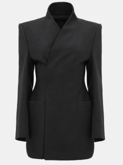 Women Source Unknown Outerwear-Corrin Wrap Blazer, Charcoal