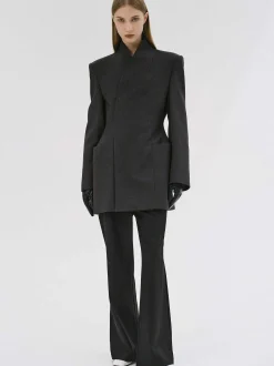 Women Source Unknown Outerwear-Corrin Wrap Blazer, Charcoal