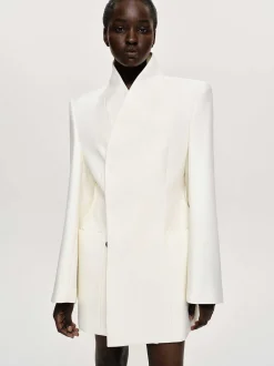 Women Source Unknown Clothing-Corrin Wrap Blazer, Cream