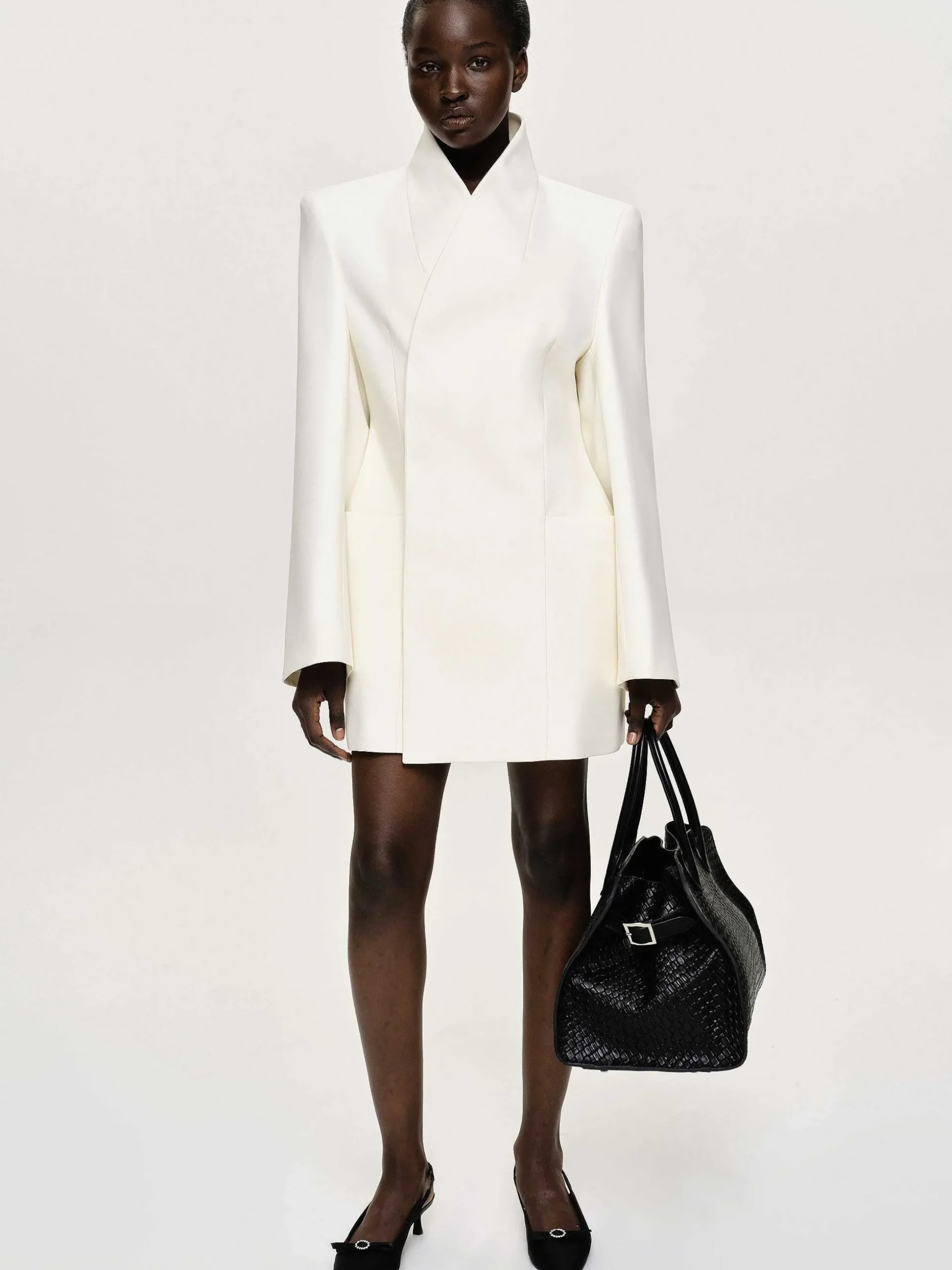Women Source Unknown Clothing-Corrin Wrap Blazer, Cream
