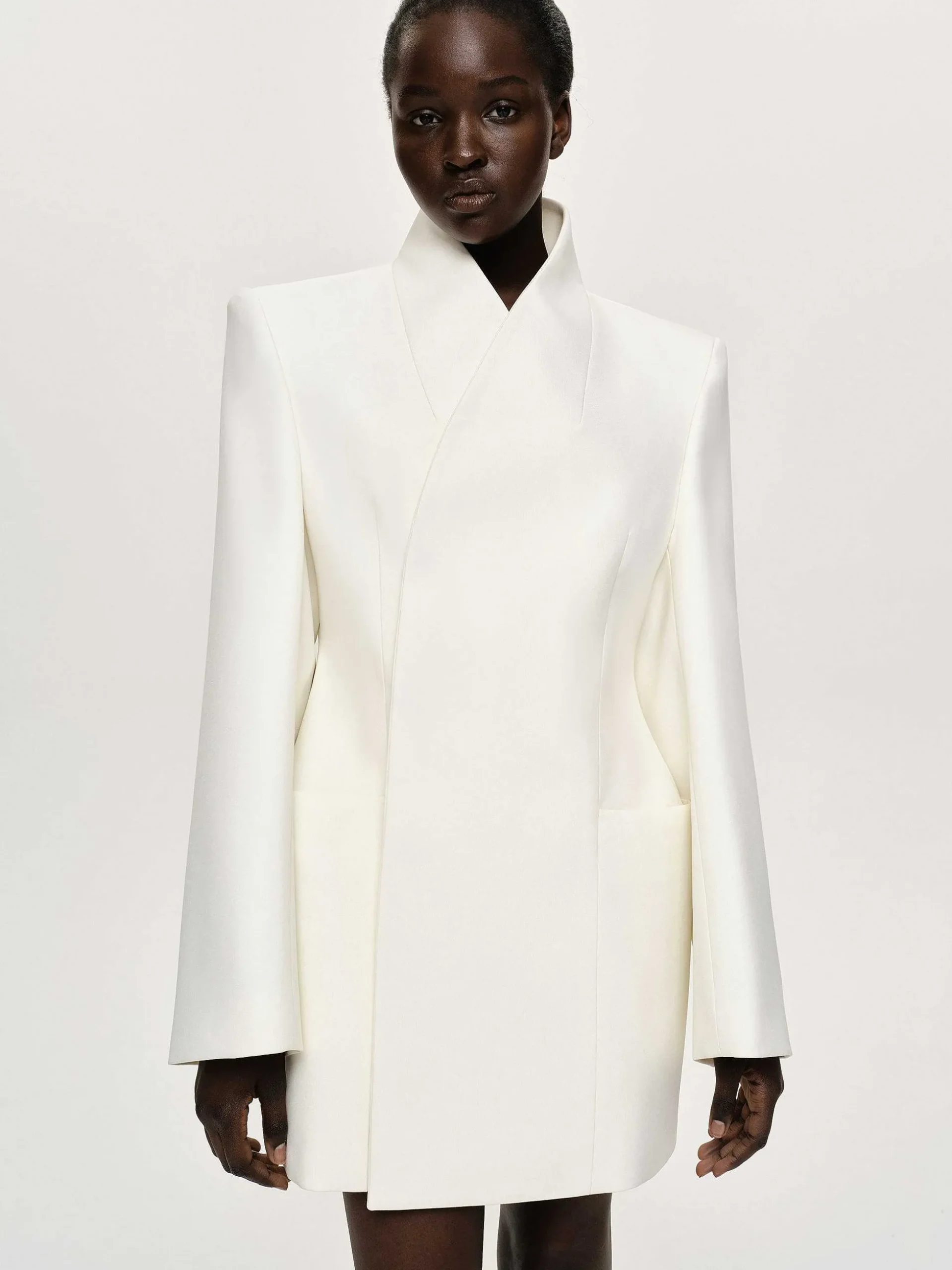Women Source Unknown Clothing-Corrin Wrap Blazer, Cream