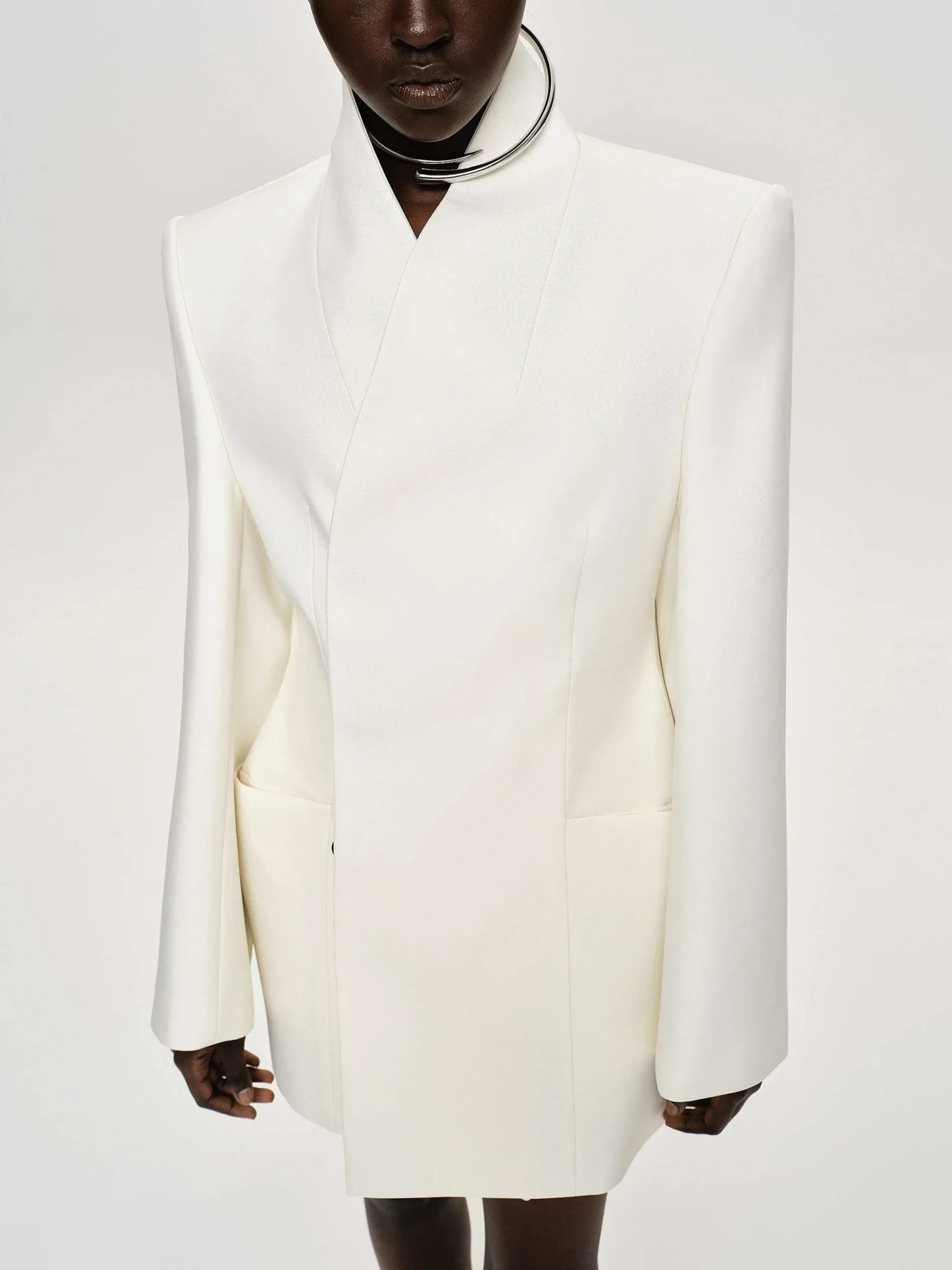 Women Source Unknown Clothing-Corrin Wrap Blazer, Cream
