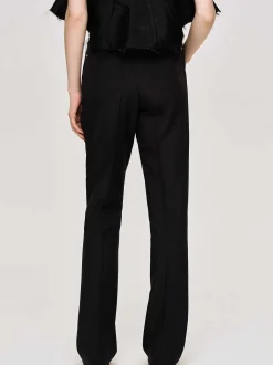 Women Source Unknown Bottoms-Creased Slim Trousers, Black