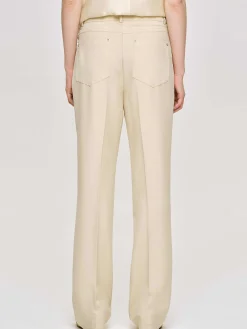 Women Source Unknown Clothing-Creased Slim Trousers, Butter