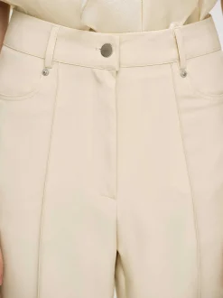 Women Source Unknown Clothing-Creased Slim Trousers, Butter