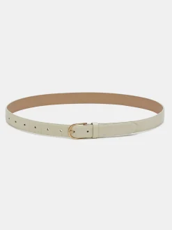 Women Source Unknown Accessories-Croc-Effect Belt, Ivory
