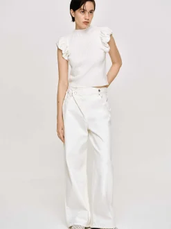 Women Source Unknown Clothing-Crossover Jeans, White