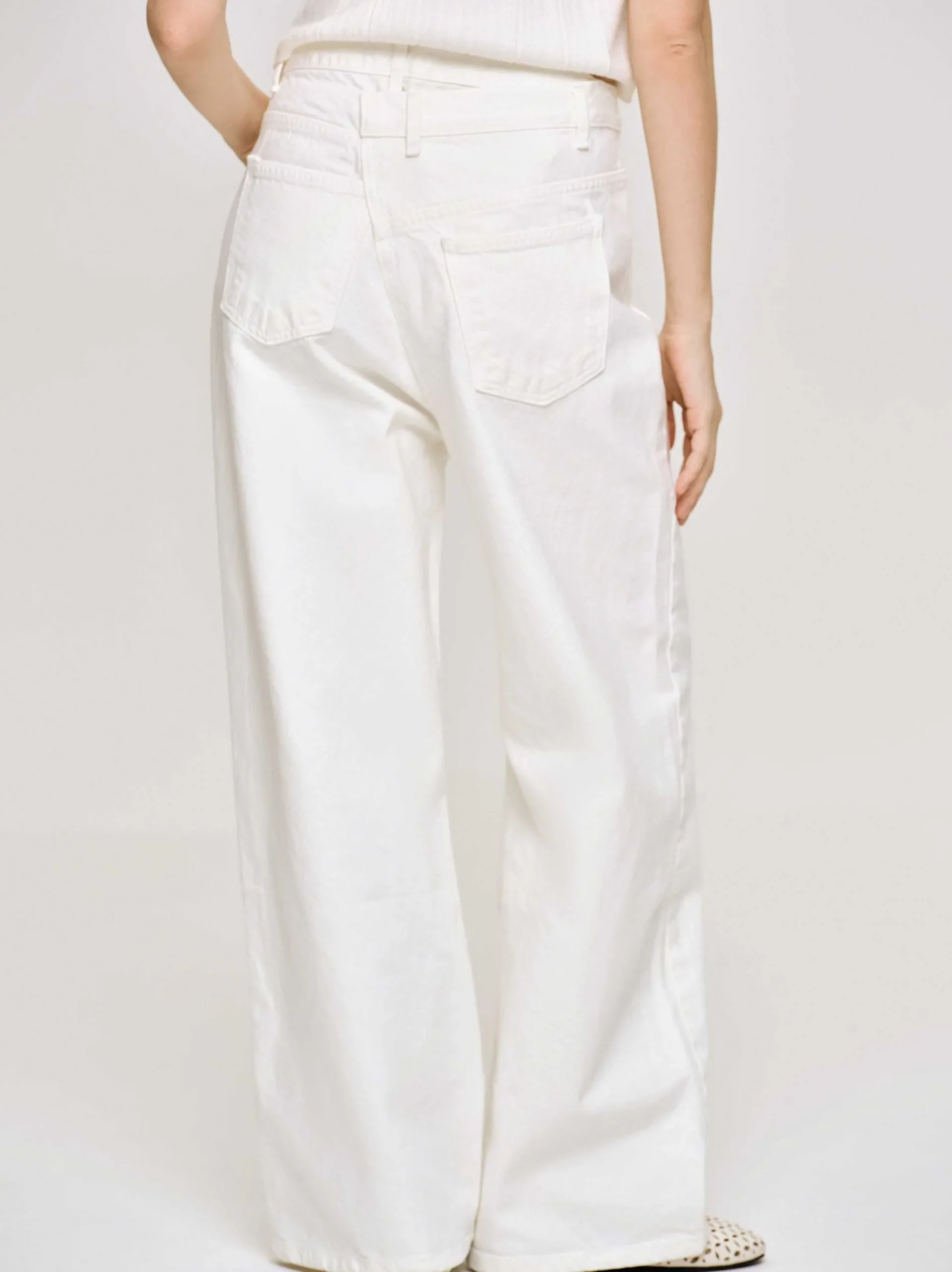 Women Source Unknown Clothing-Crossover Jeans, White
