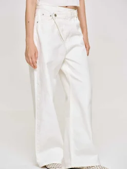 Women Source Unknown Clothing-Crossover Jeans, White