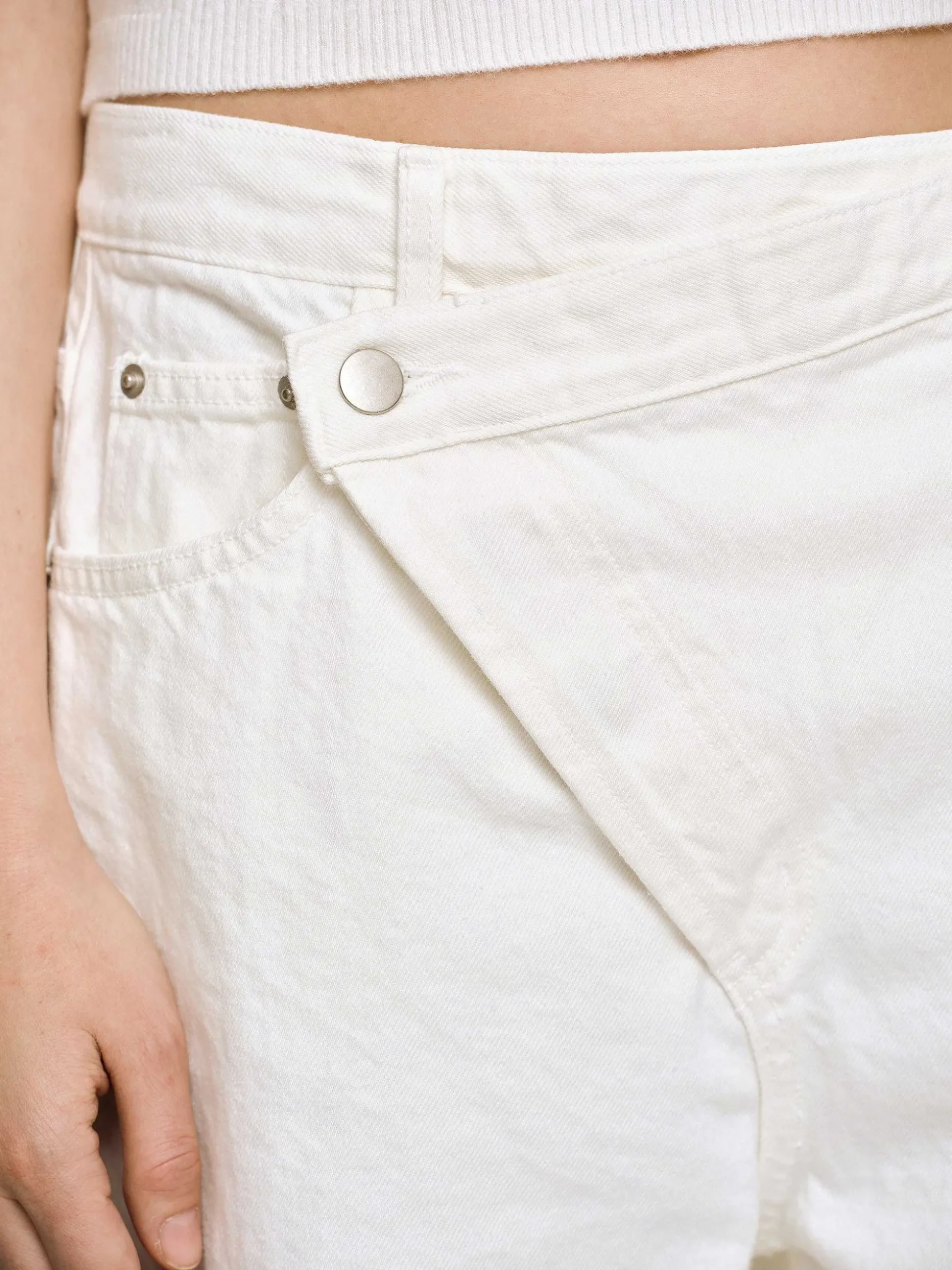 Women Source Unknown Clothing-Crossover Jeans, White