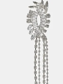 Women Source Unknown Clothing-Crystal Drop Earrings, Silver