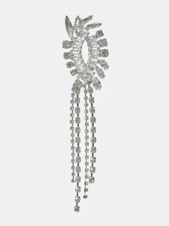 Women Source Unknown Clothing-Crystal Drop Earrings, Silver