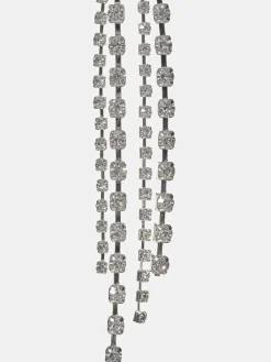 Women Source Unknown Accessories-Crystal Drop Earrings, Silver