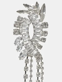 Women Source Unknown Accessories-Crystal Drop Earrings, Silver