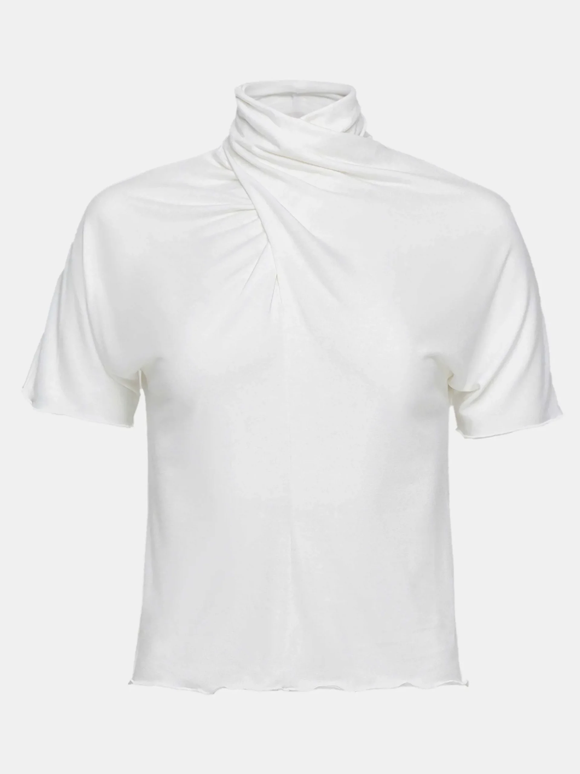 Women Source Unknown Tops-Daye Cross Neck T-Shirt, White